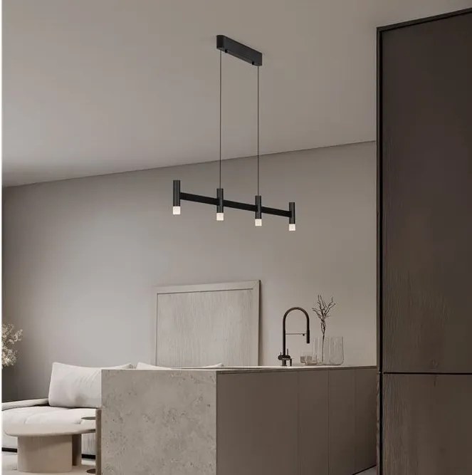 Lustra liniara cu 4 spoturi LED 3000K POETIC negru