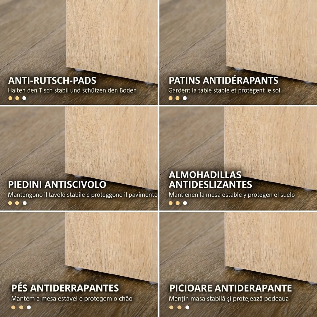 HOMCOM Masă de Dining pentru 4-6 Persoane, Masă de Bucătărie Modernă din Lemn, 120x69x75 cm, Lemn Natural | Aosom Romania