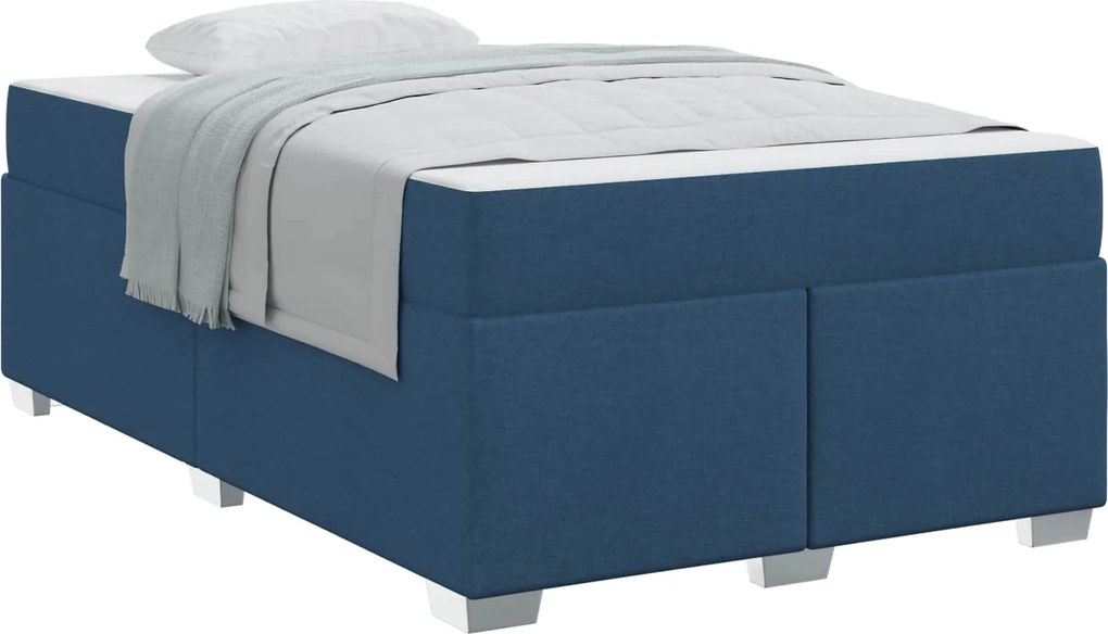 vidaXL Cadru de pat cu saltea albastru 120 x 190 cm țesătură