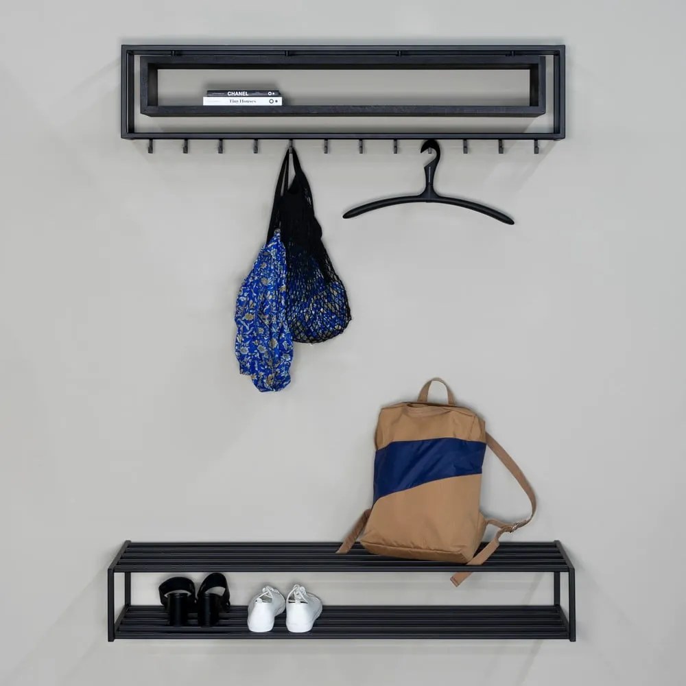 Pantofar negru suspendat din metal 118x20,5x30,5 cm School – Spinder Design