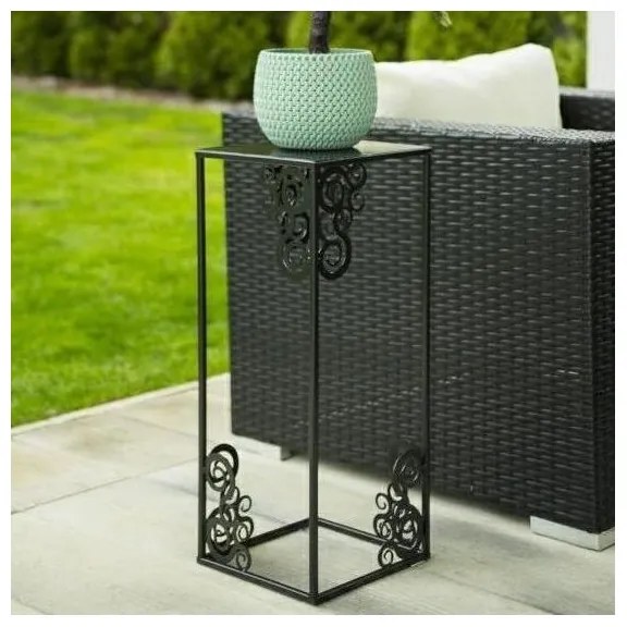 Suport pentru flori 80x24 cm, negru