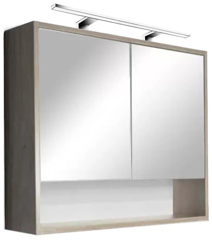 Dulap superior cu oglindă Luna 80, stejar Sonoma