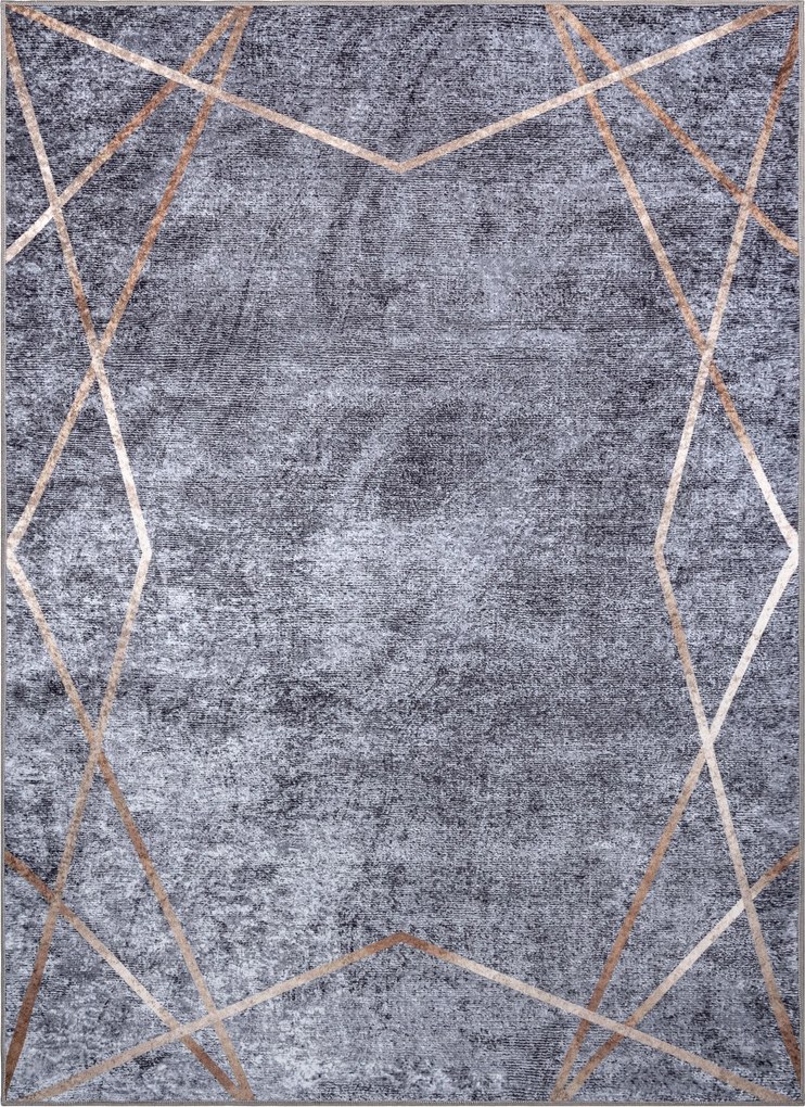 MIRO 51233.809 covor lavabil Geometric anti-alunecare - gri - SECUNDAR-COTATI PRODUSUL