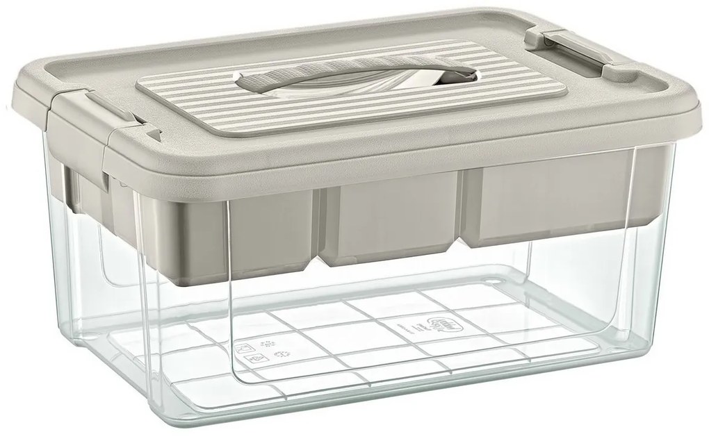 Soluții de depozitare Cutie de depozitare dinplastic cu inserție 9 l, 35 x 23 x 17 cm