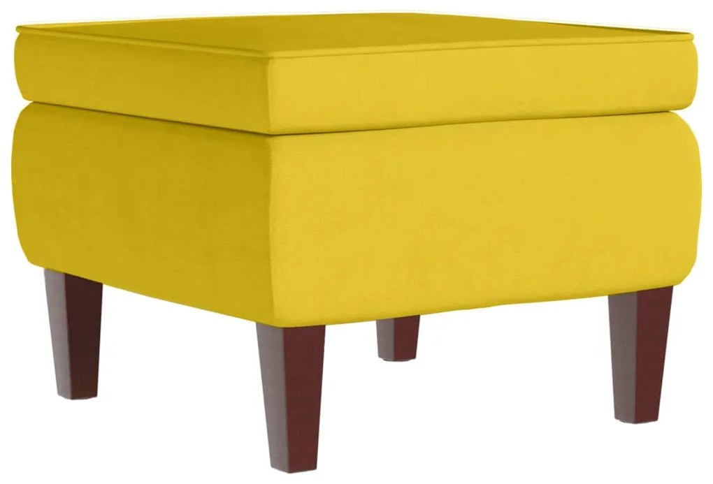 329464 vidaXL Scaun cu picioare din lemn, galben, catifea