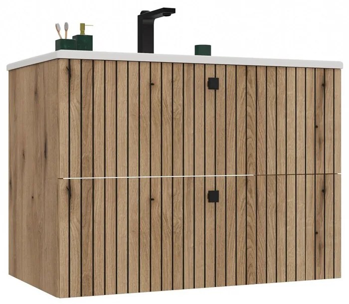 Dulap sub lavoar Terca 1 80 (stejar evoke) (cu lavoar). 1133038