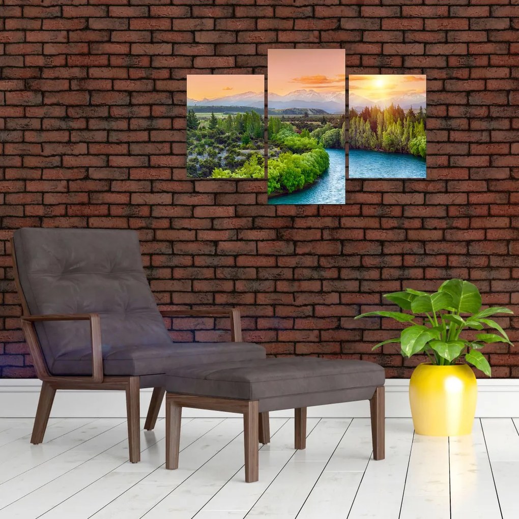 Tablou - Pădure peisaj montan (90x60 cm)