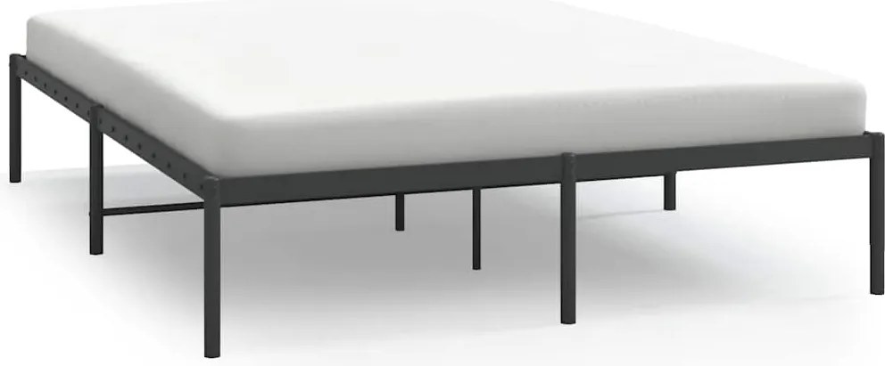vidaXL Cadru pat metalic, negru, 140x190 cm