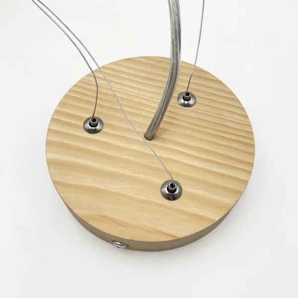 Lustră suspendată pe cablu NATURAL MODERN, 3xE27/15W/230V, Ø 47,5 cm, lemn de pin