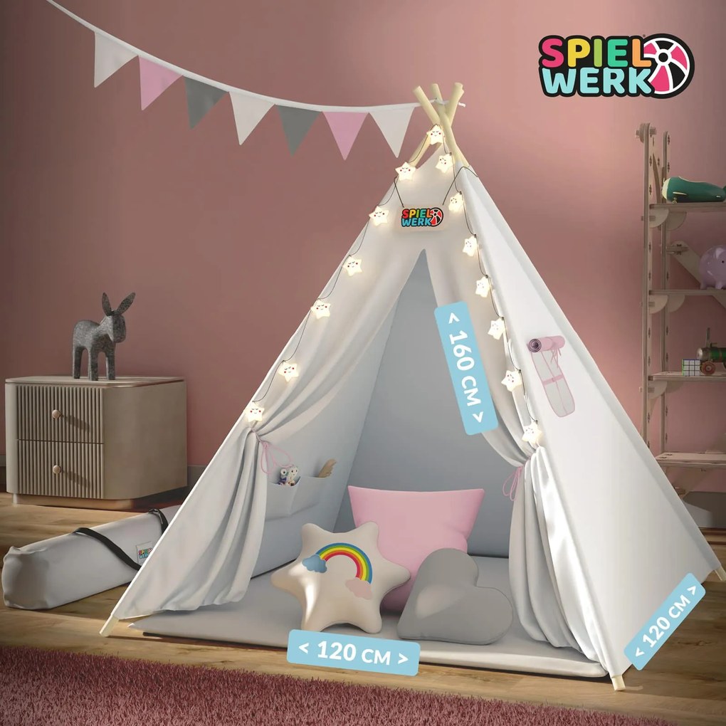 Deuba Cort copii Teepee 160x120x120cm - roz