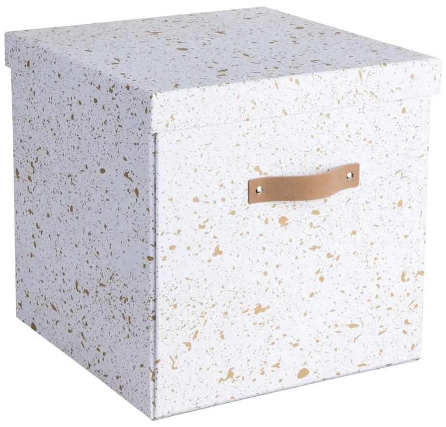 Cutie de depozitare Bigso Box of Sweden Logan, auriu-alb