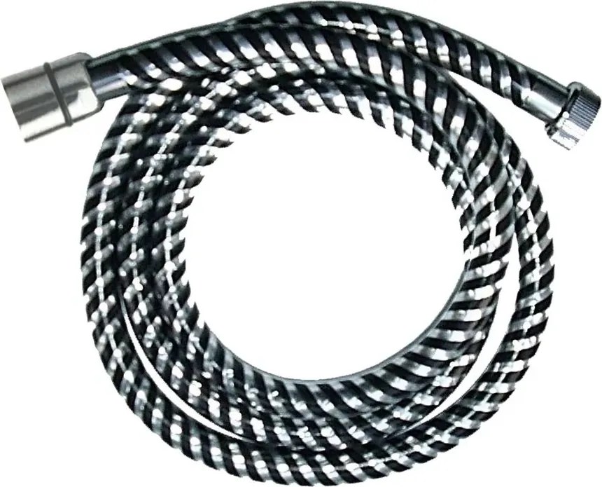 Furtun de dus Invena 150 cm crom - negru lucios