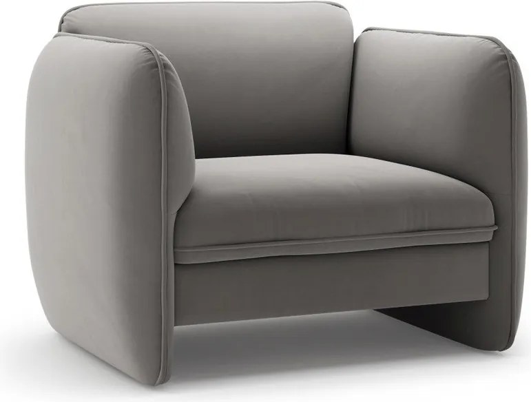 Fotoliu gri închis cu tapițerie din catifea Georgia – Micadoni