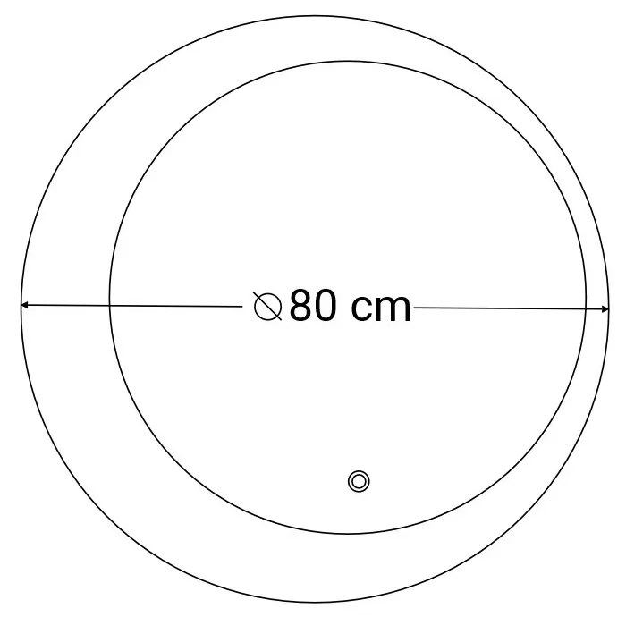 Oglindă rotundă cu LED-uri Tunis 80