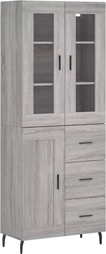 vidaXL Dulap înalt, gri sonoma, 69,5x34x180 cm, lemn compozit