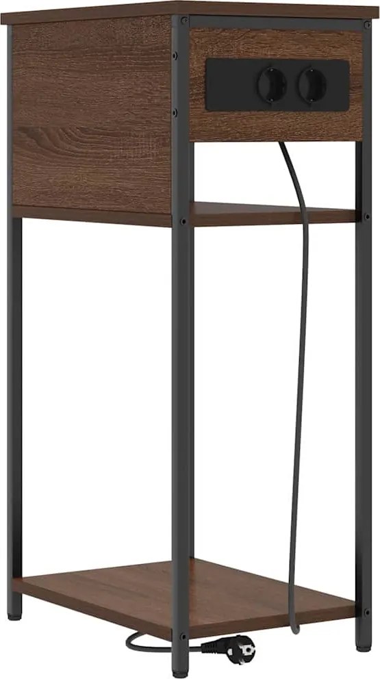 vidaXL Dulap de noapte Stejar închis 41 x 28 x 76 cm Lemn compozit