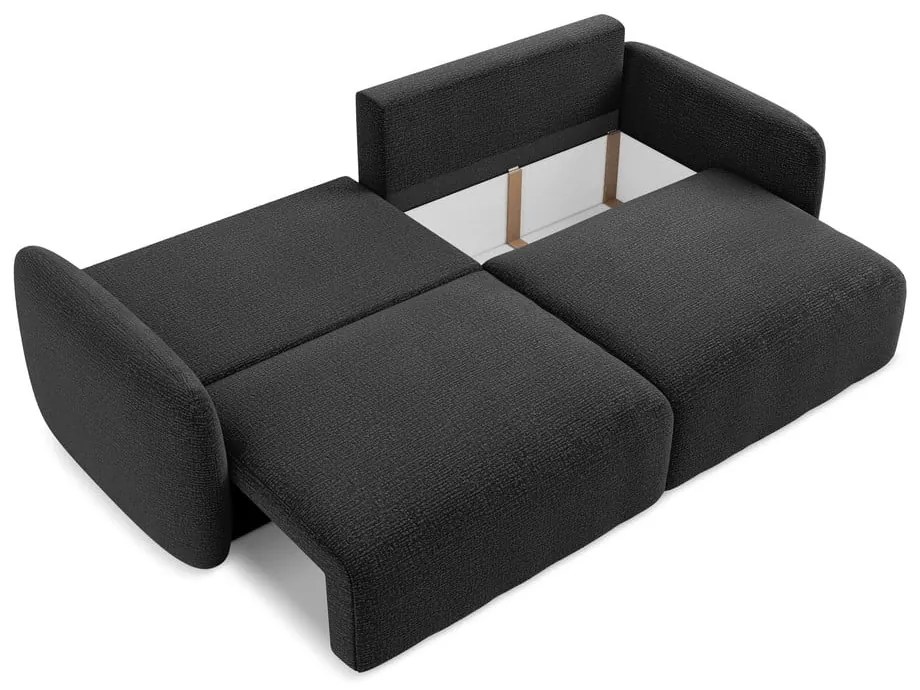Canapea neagră extensibilă/cu spațiu de depozitare 238 cm Kalena – Makamii
