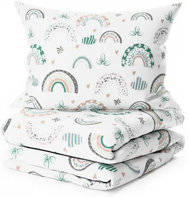 Lenjerie de pat din bumbac pentru patut RAINUBI alba Dimensiune lenjerie de pat: 45 x 65 cm | 90 x 135 cm
