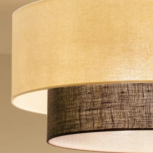 Brilagi - Plafonieră LED BOHO STYLE, 3x E27, 15W, 230V, Ø 60 cm, crem/maro