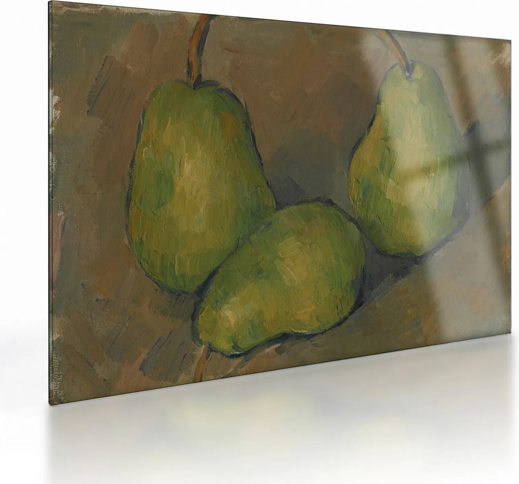 Tablou pe sticlă - Paul Cézanne, Three Pears, reproducere (70x50 cm)