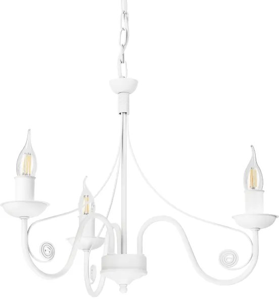 Lustră pe lanț DONATO 3xE14/40W/230V alb