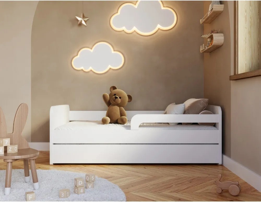 Pat pentru copii alb cu saltea/cu somieră 80x160 cm Duuli – ELTAP