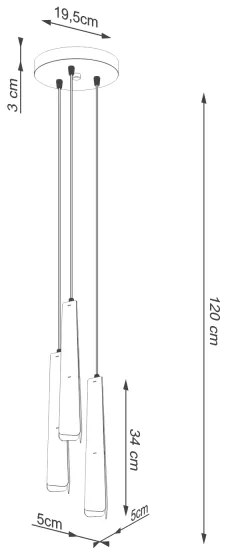 Lustră pe cablu Sollux SL.1401 PRYSM 3xG9/8W/230V negru