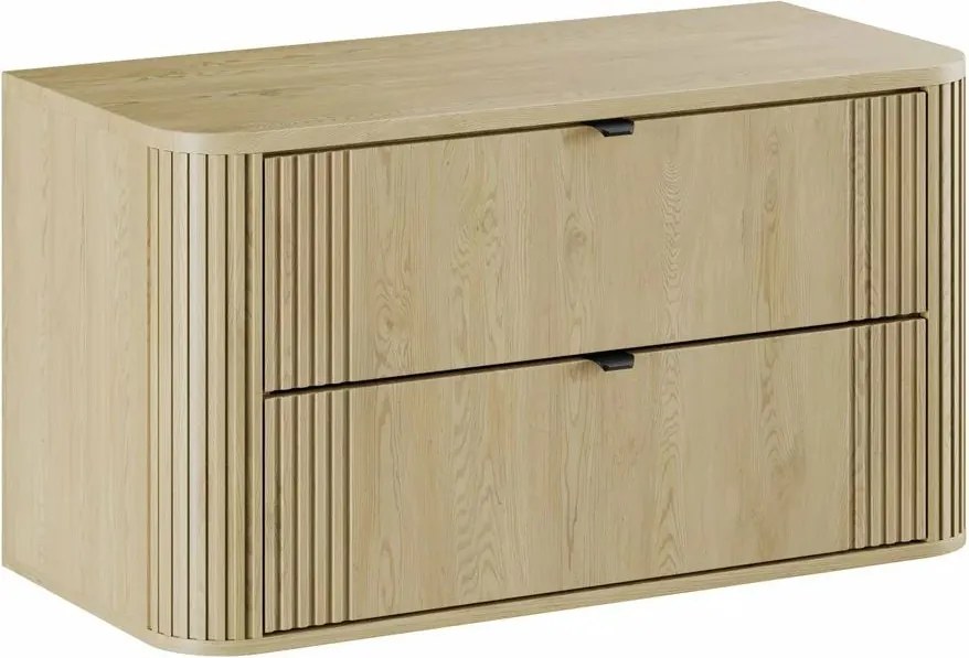 Set dulap baza suspendat 100 cm cu blat Comad Ovalia stejar Cremona
