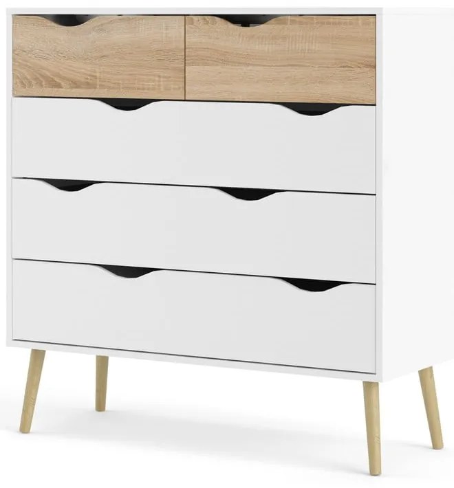 Comodă Tvilum Oslo, 99x101 cm, alb-natural