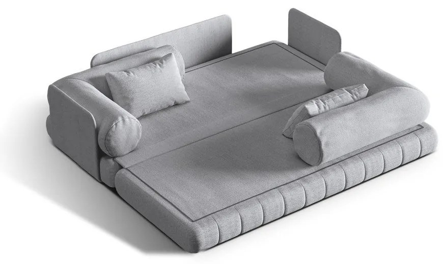 Canapea gri deschis extensibilă cu tapițerie din țesătură bouclé 206 cm Kemi – Cosmopolitan Design