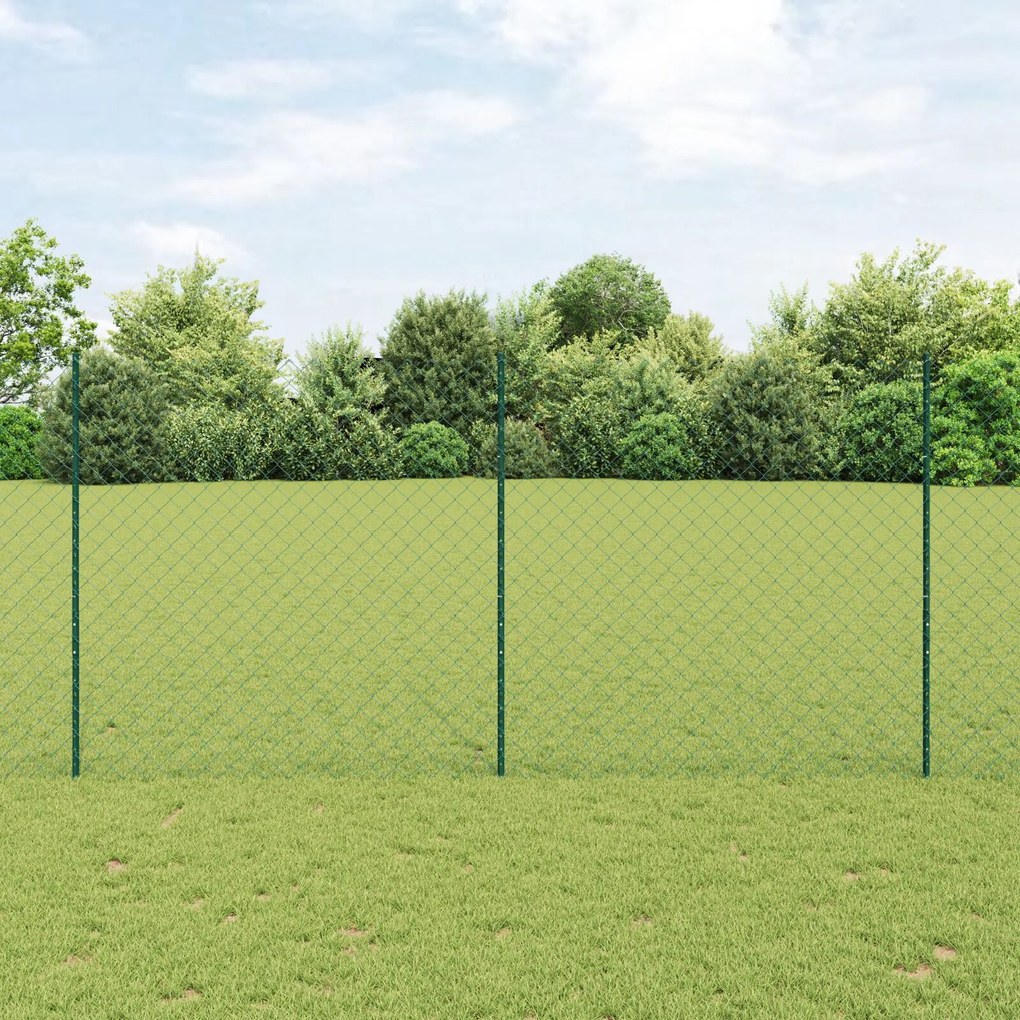 vidaXL Set Gard de Grădină Set de 2 Verde Metal 25x1.5 m Durabil