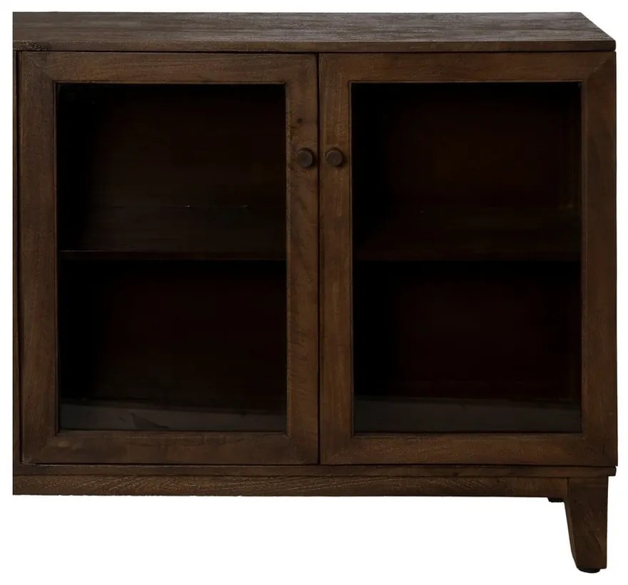 Vitrină maro din lemn de mango 180x87x35 cm Ravi – Ixia
