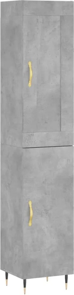 vidaXL Dulap înalt, gri beton, 34,5x34x180 cm, lemn prelucrat