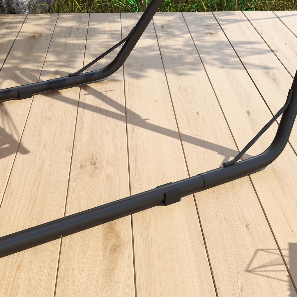 Outsunny Suport pentru hamac pentru 2 persoane, cadru pentru hamac din metal portabil și reglabil, pentru hamace de 2,75 până la 4,3 m, Negru | Aosom Romania