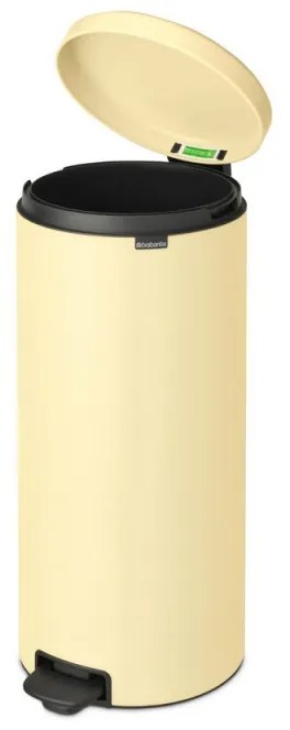 Cos de gunoi cu pedala Brabantia NewIcon 1008852, 30 L, Inchidere usoara, Baza antiderapantă, Galben
