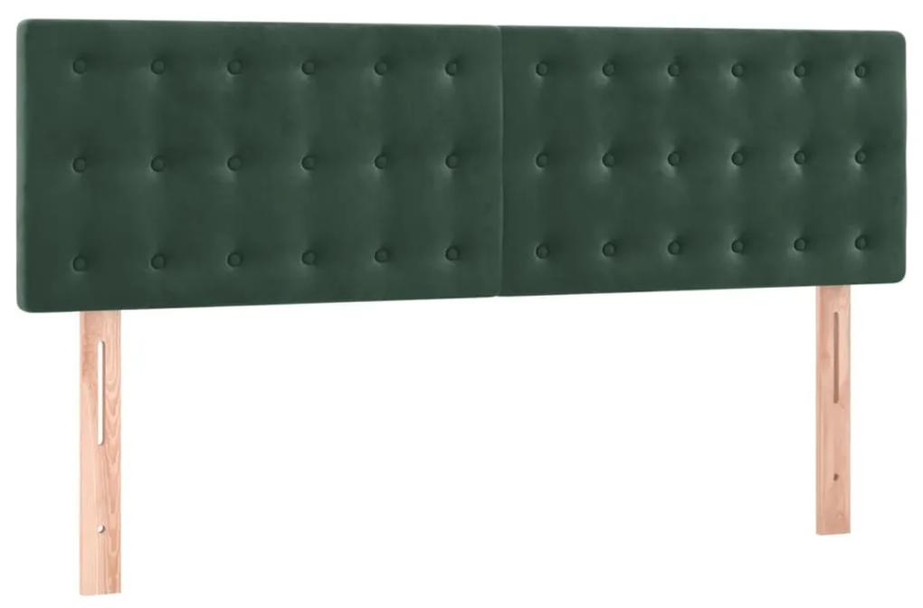 346473 vidaXL Tăblii de pat, 2 buc., verde închis, 72x5x78/88 cm, catifea