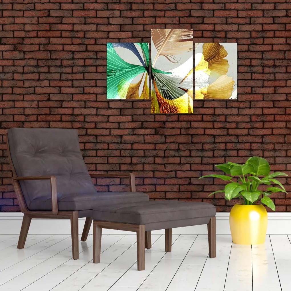 Tablou - Frunze cu pană (90x60 cm)