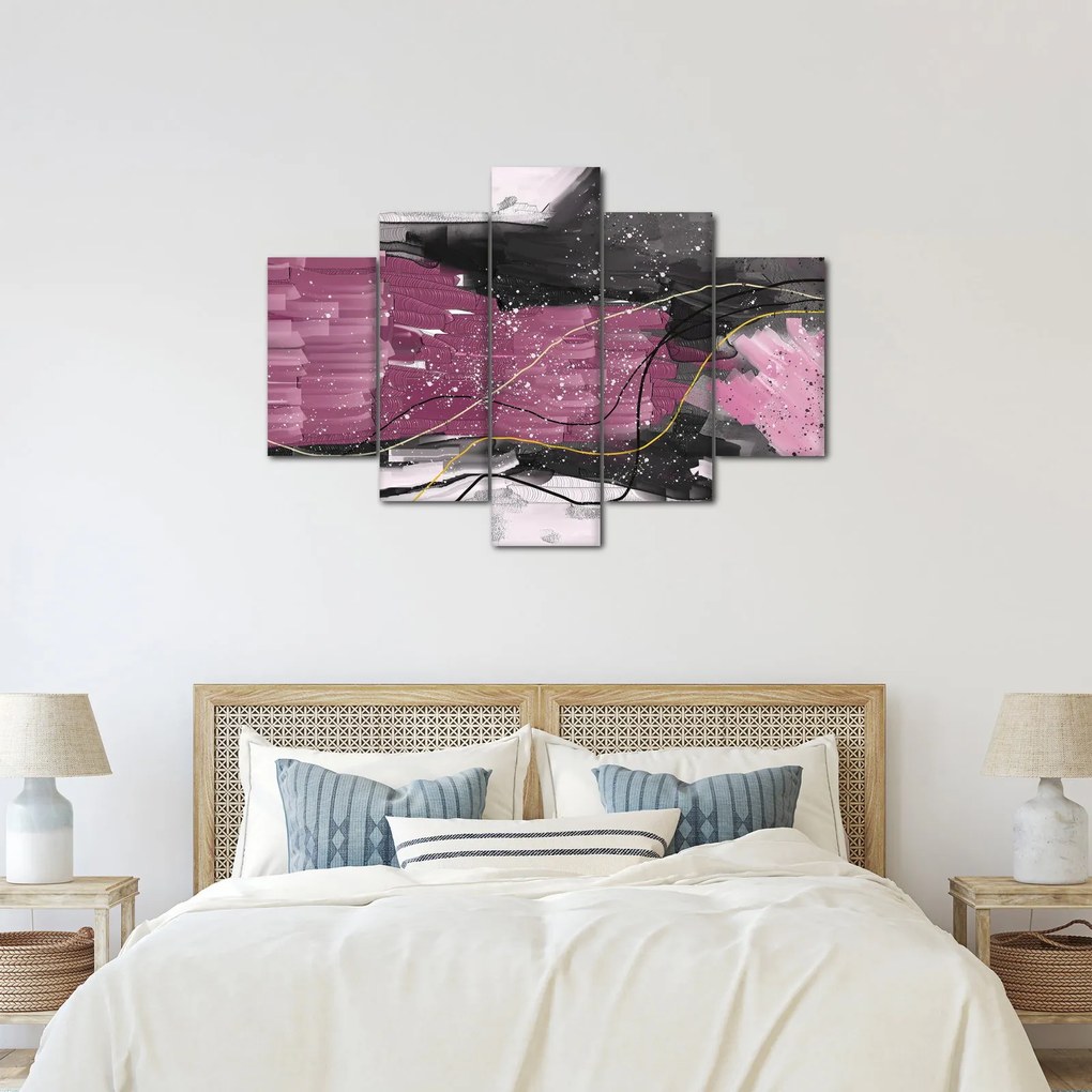 Tablou - Abstracție roz-roșu (150x105 cm)