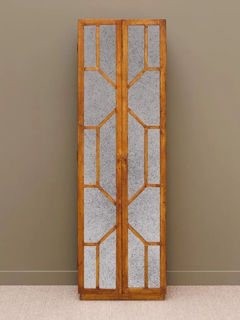 Cabinet lemn masiv mango cu oglinzi antichizate, aspect vintage, Mirror