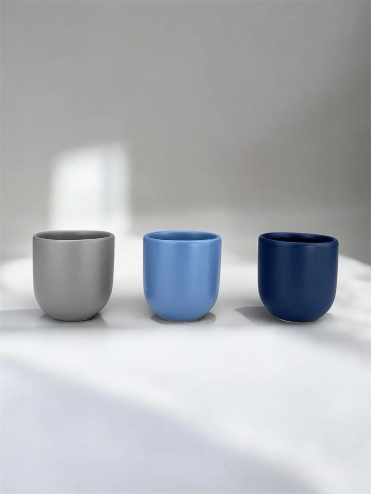 Set 3 cesti cafea Pahare Novum Trio Nordic, glazura mata, 250ml
