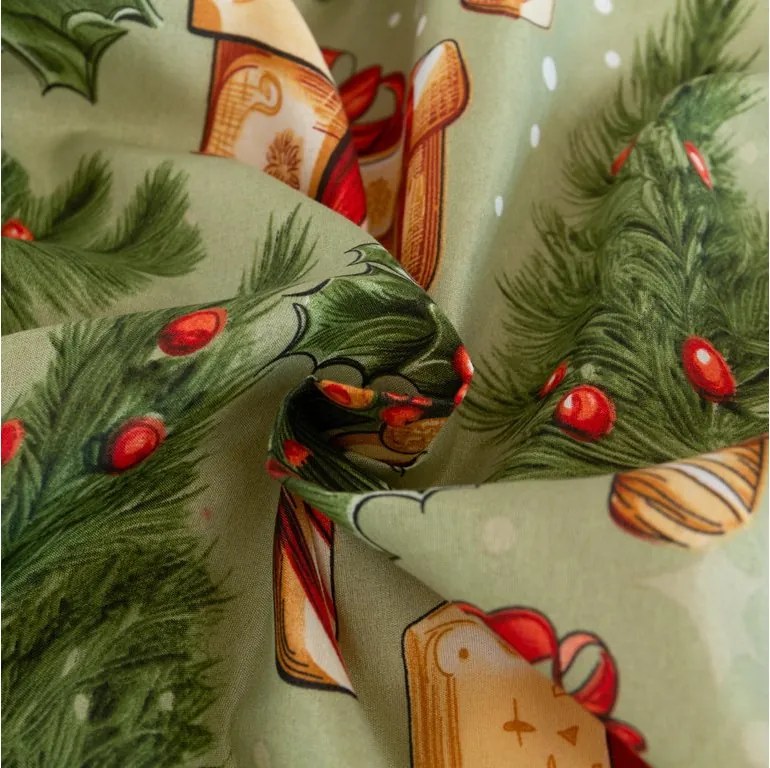 Lenjerie de pat din microfibra CHRISTMAS PRESENTS verde Dimensiune lenjerie de pat: 70 x 90 cm | 140 x 200 cm