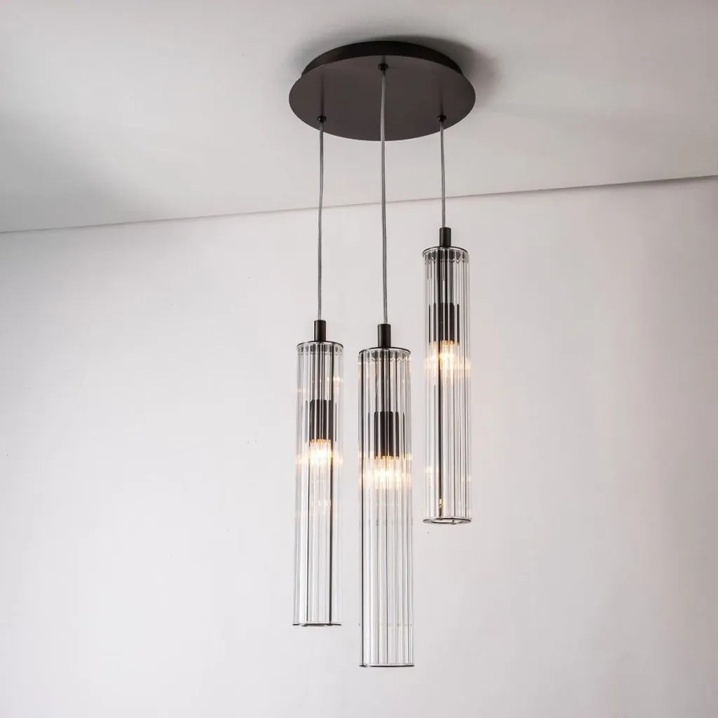 Lustra cu 3 pendule design modern ARIA titan periat