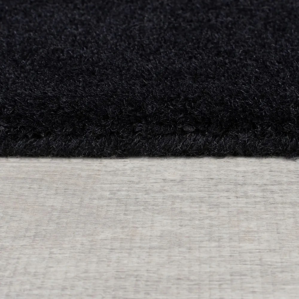 Covor negru/gri țesut manual din lână 150x240 cm Collage Monochrome – Flair Rugs
