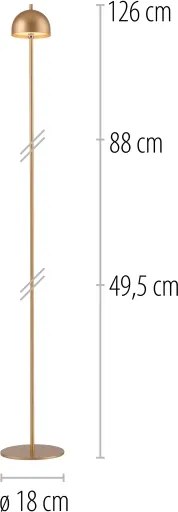 Schöner Wohnen 19245-12 - Lampadar LED reglabil BELLIS, LED/2,5W/5V, IP54, auriu