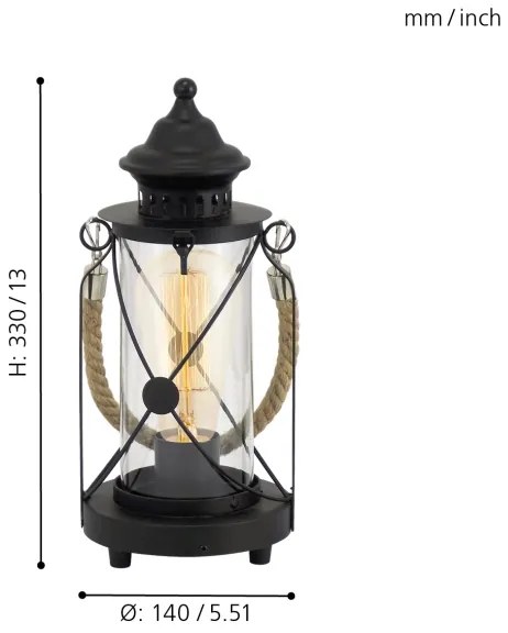 Eglo 49283 - Lampa de masa BRADFORD 1xE27/60W/230V