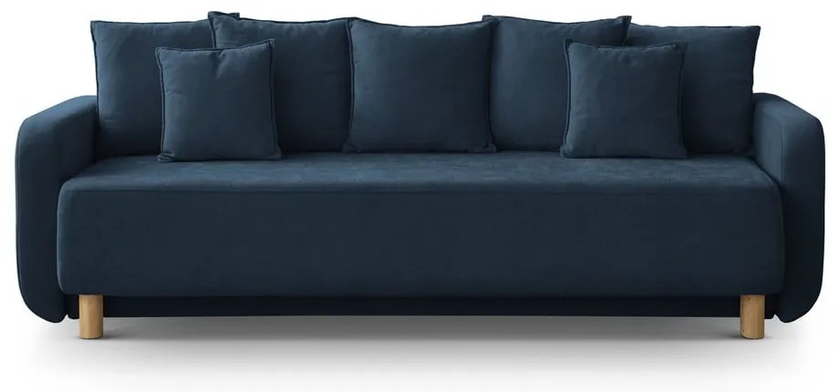 Canapea albastru-închis extensibilă, cu spațiu de depozitare 231 cm Elen – Micadoni