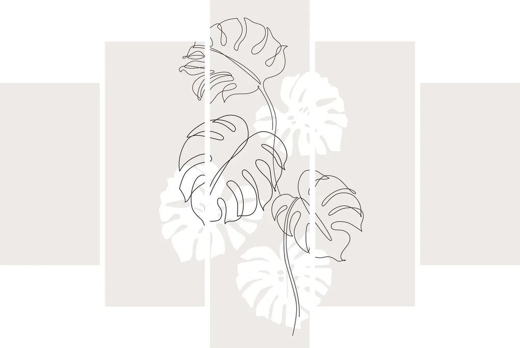 Tablou - Linia de artă monstera N⁰3 (150x105 cm)