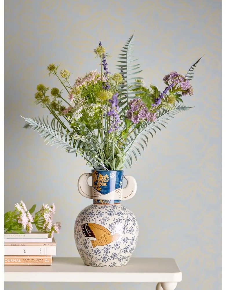 Vază din gresie pictată manual (înălțime 23,5 cm) Hezha – Bloomingville