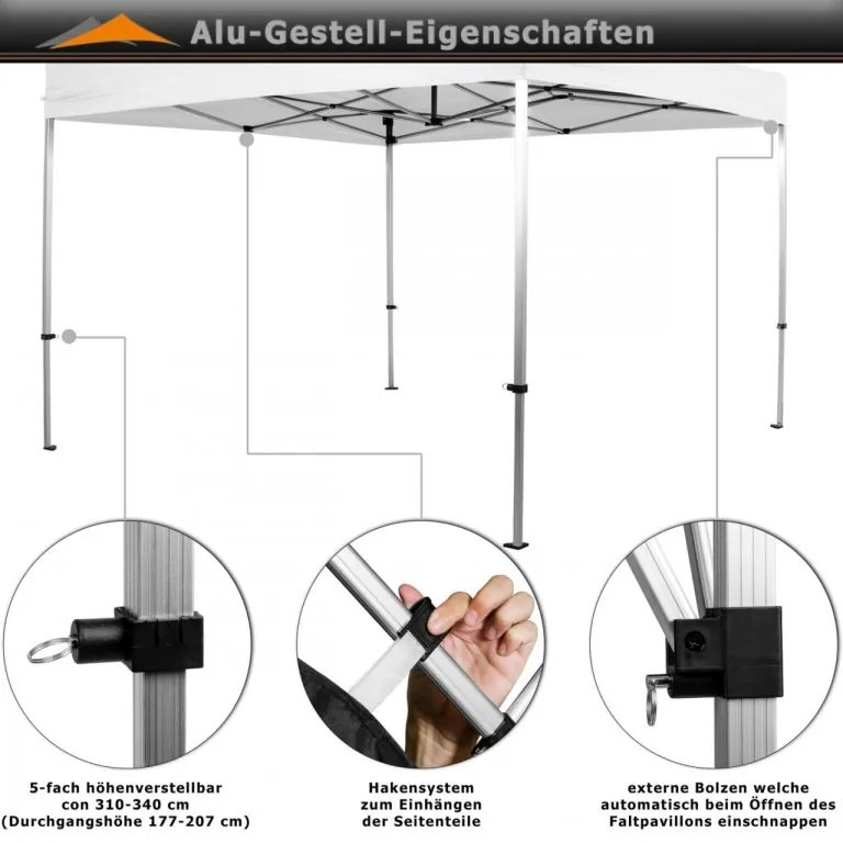 INSTENT PRO Cort de grădină  3 x 3 m, negru, 4 laturi