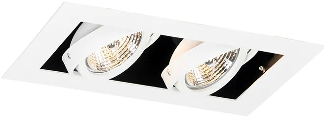 Set de 6 spoturi încastrate moderne albe cu 2 lumini reglabile - Oneon 70